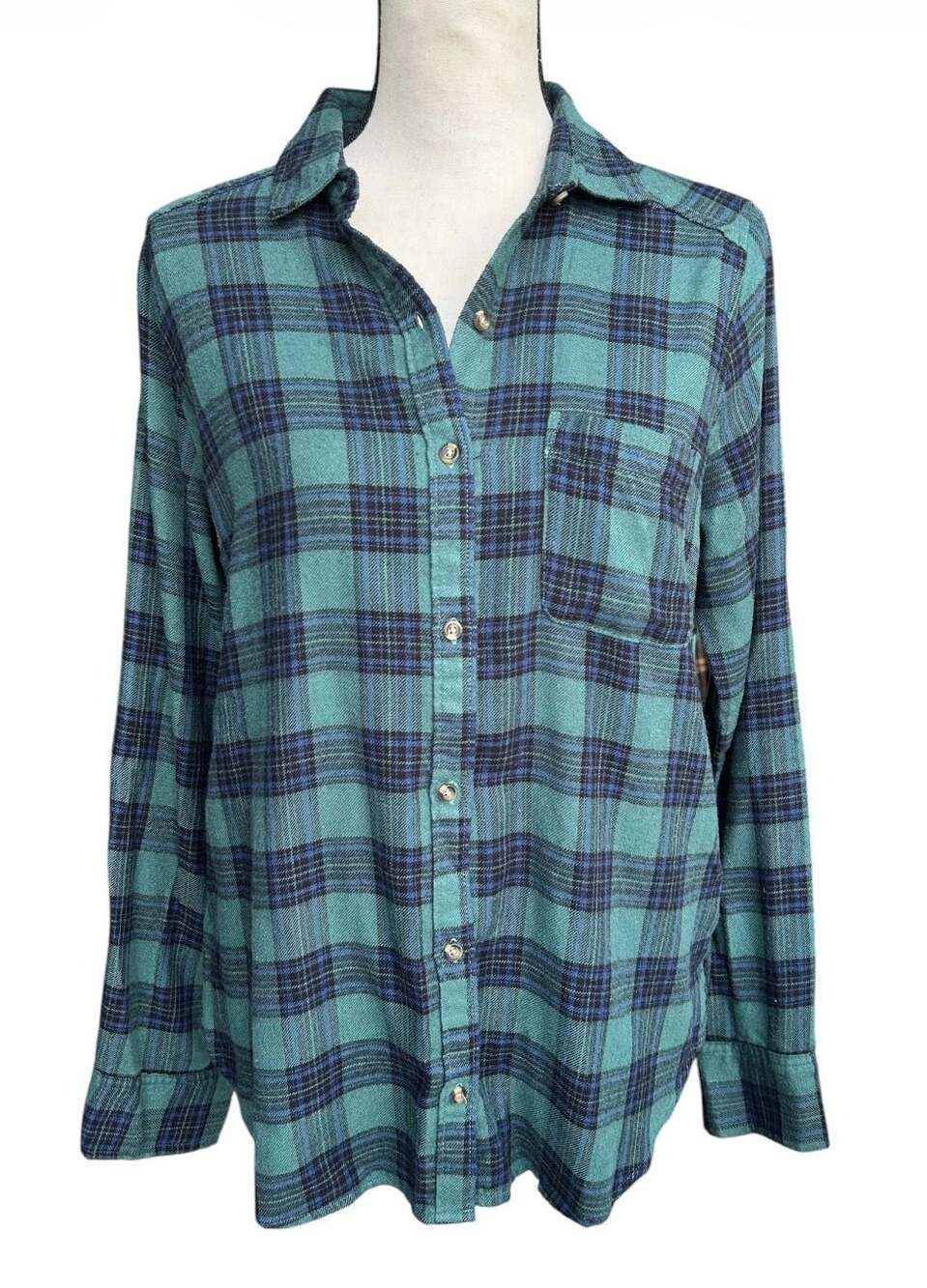 Hollister Boyfriend Fit Plaid Flannel Shirt Size S